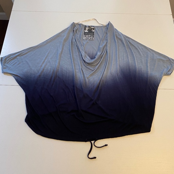 Young Fabulous & Broke Oversized Ombré Gradient Draped Blouse Top Size XS - Picture 4 of 10